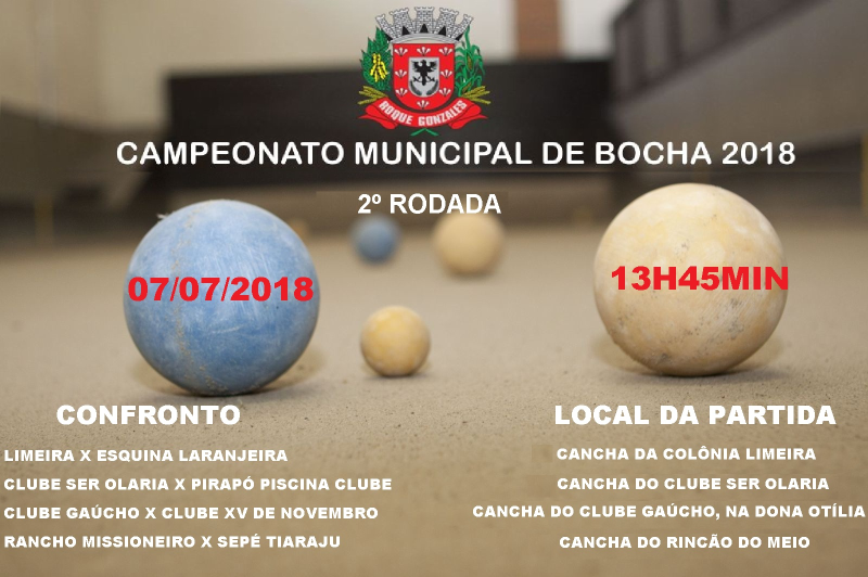  SEGUNDA RODADA DO CAMPEONATO MUNICIPAL DE BOCHA 2018